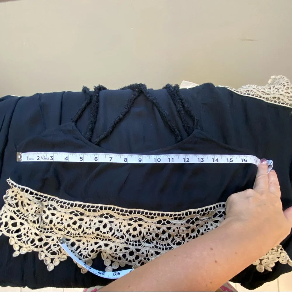 Free People Intimately Womens Sz XSmall Star Slip Crochet Black Boho Dress - Picture 16 of 16